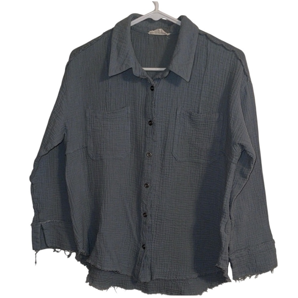 🌺NEW IN SAGE RAYON BUTTON DOWN BLOUSE